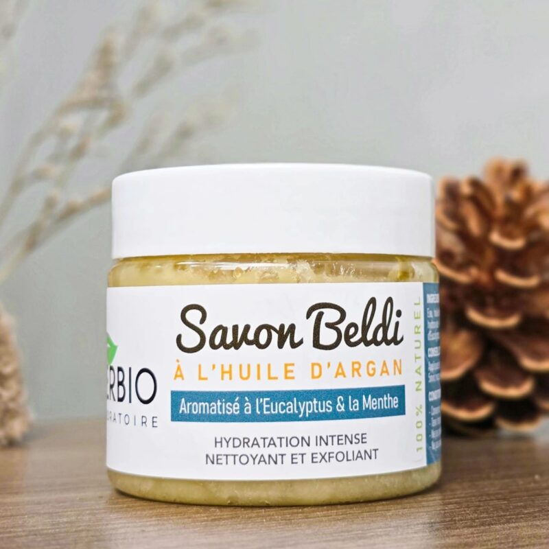 Beldi soap with argan oil, eucalyptus and mint